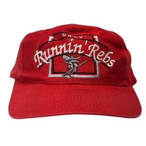90s UNLV Runnin Rebs Rebels Top of the World Snapback Hat VTG Red Needs Repair